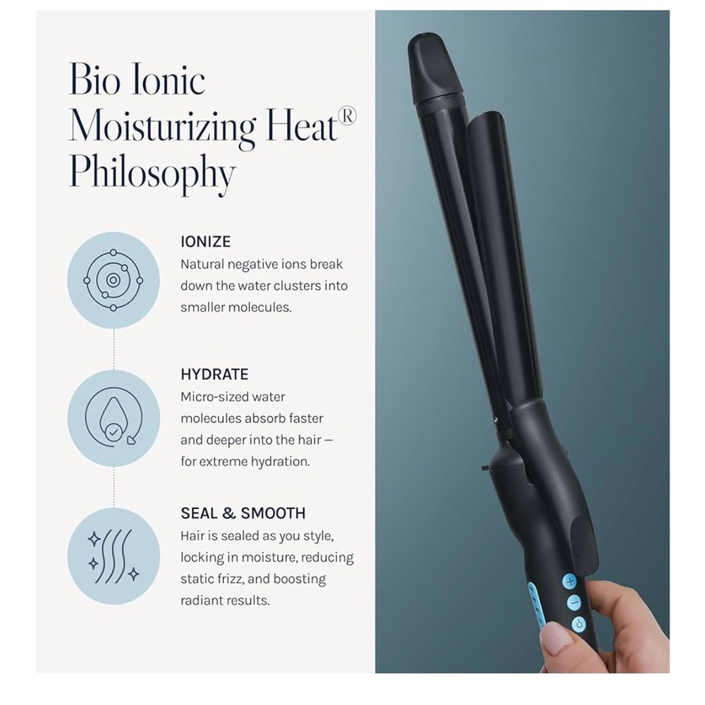 Bio Ionic Black Curling Iron 1.25” - Picture 3 of 6
